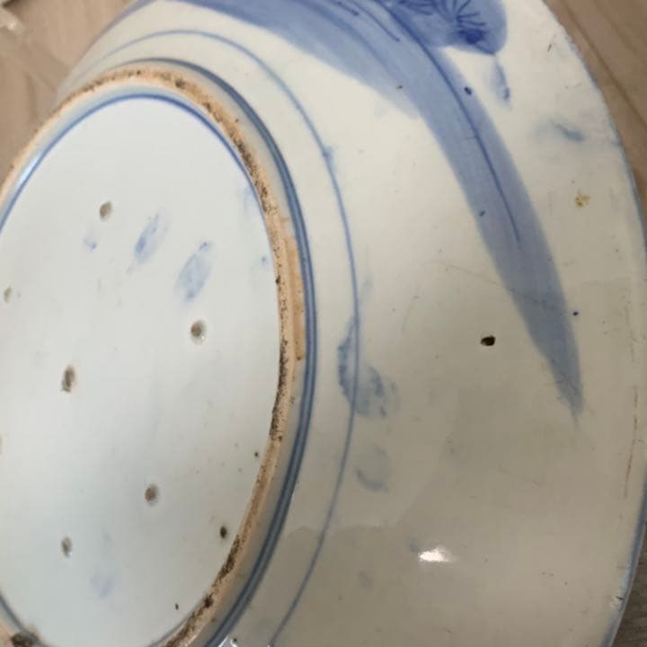 染付　古伊万里　大皿　41cm 飾皿　絵皿　料亭　小料理