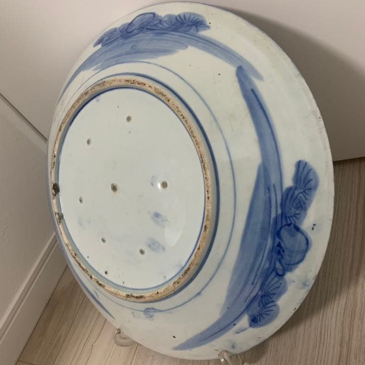 染付　古伊万里　大皿　41cm 飾皿　絵皿　料亭　小料理