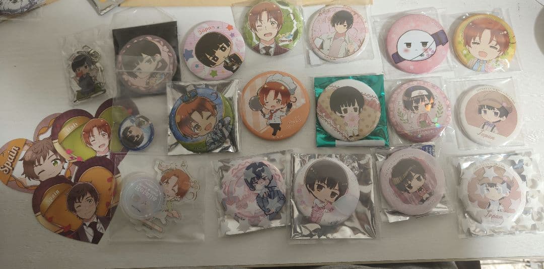 ヘタリア 日本 イタリア スペイン 缶バッジセット