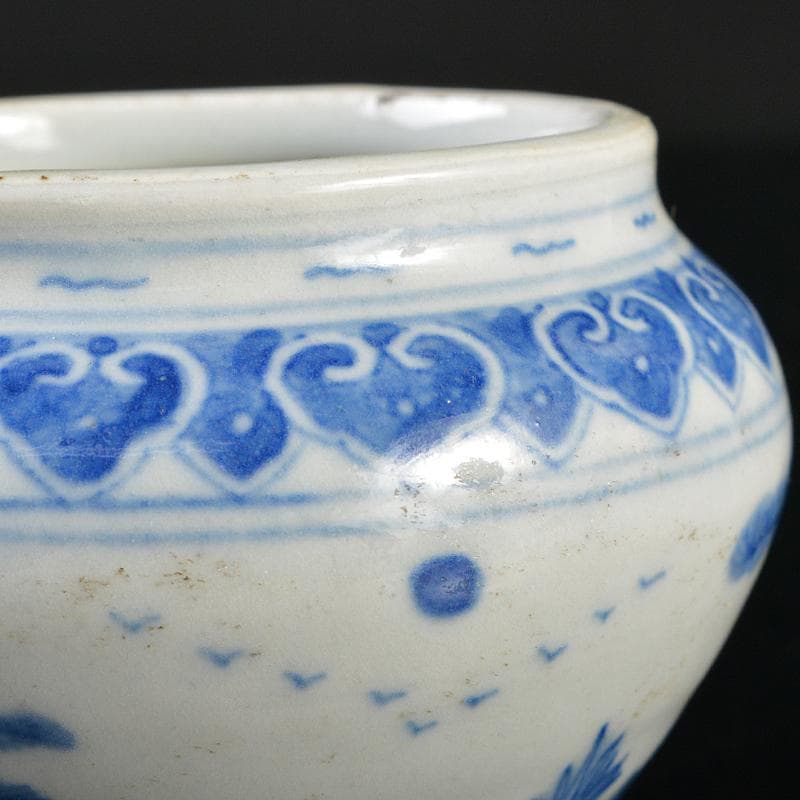 中国　青花山水人物文　小壷　C　R6412E