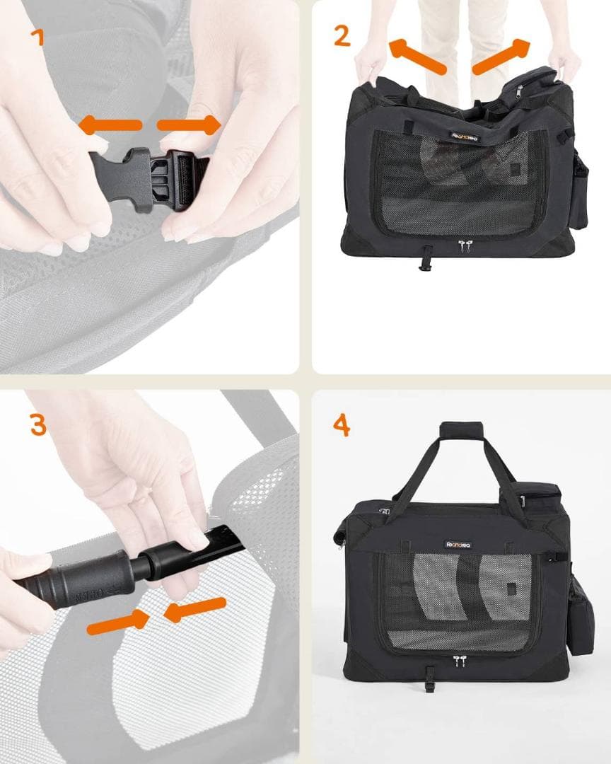 スペース 取らない 折りたたみ式 通気性 ペットキャリー