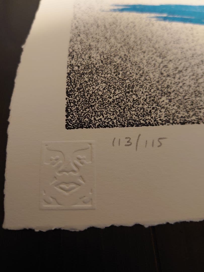 【希少・世界115枚限定】Obey Giantアート:スタイル（シアン）