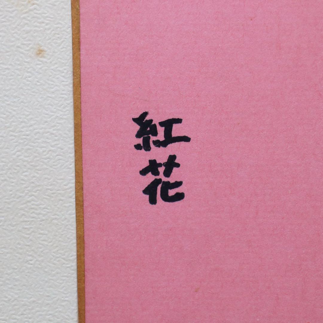山下 清【紅花】肉筆ペン画 色紙 裸の大将