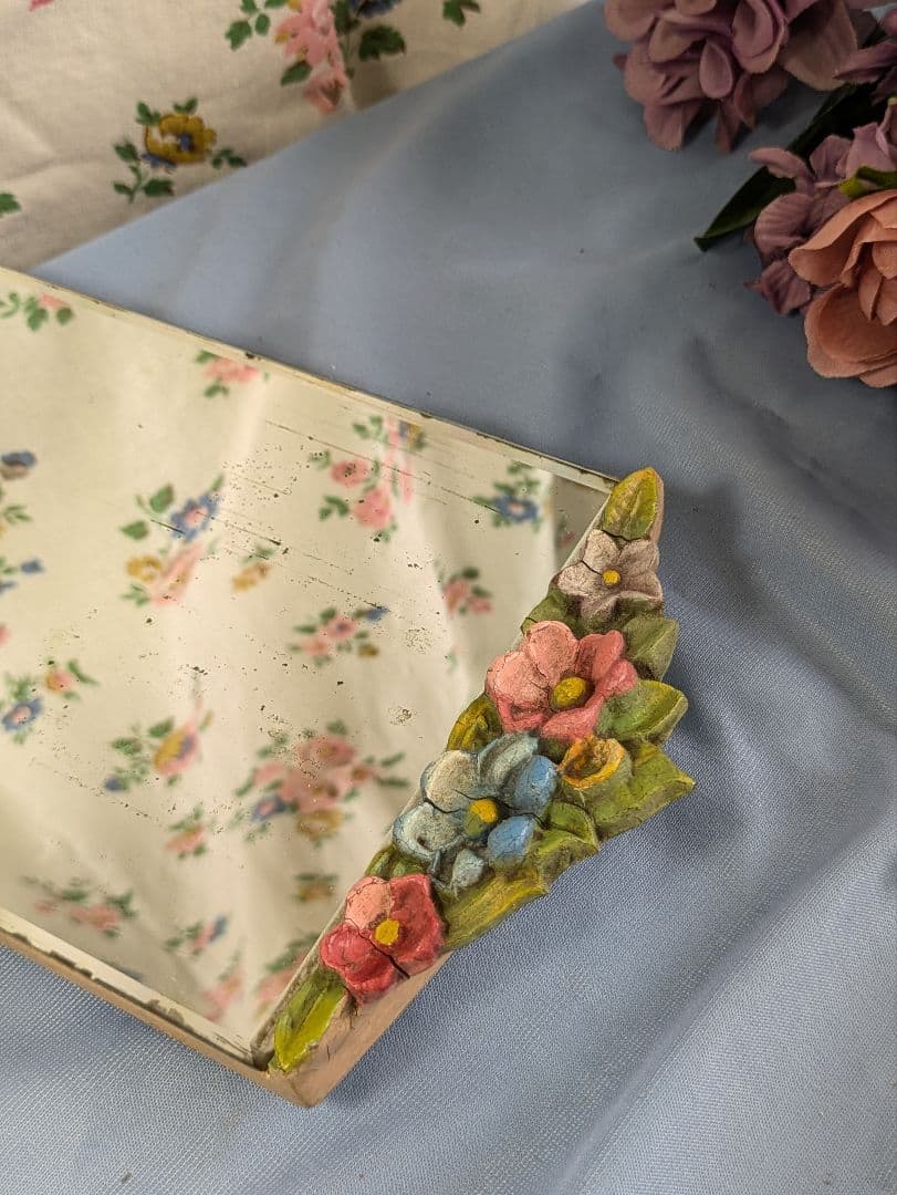 イギリス アンティーク バーボラミラー 卓上ミラー