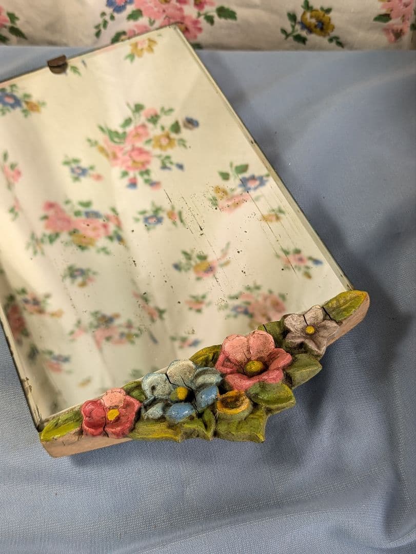 イギリス アンティーク バーボラミラー 卓上ミラー