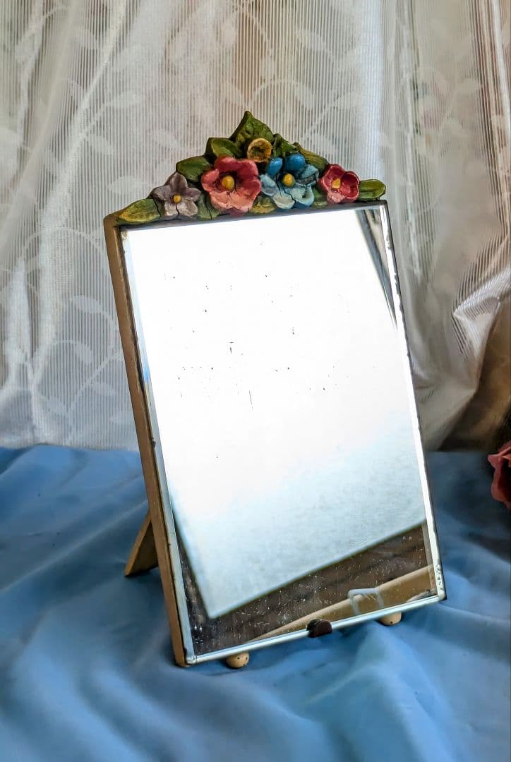 イギリス アンティーク バーボラミラー 卓上ミラー