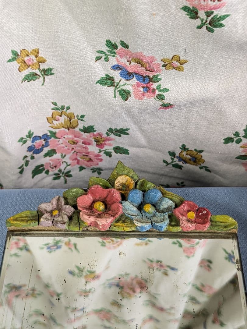 イギリス アンティーク バーボラミラー 卓上ミラー