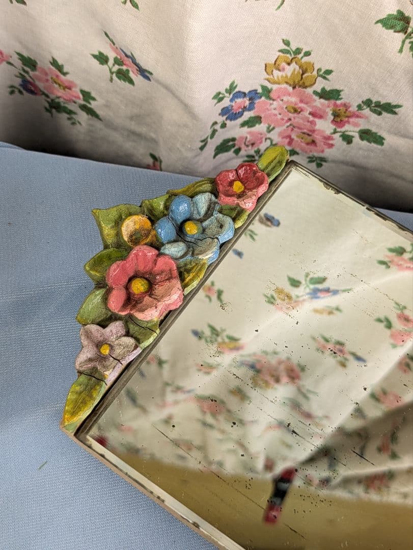 イギリス アンティーク バーボラミラー 卓上ミラー