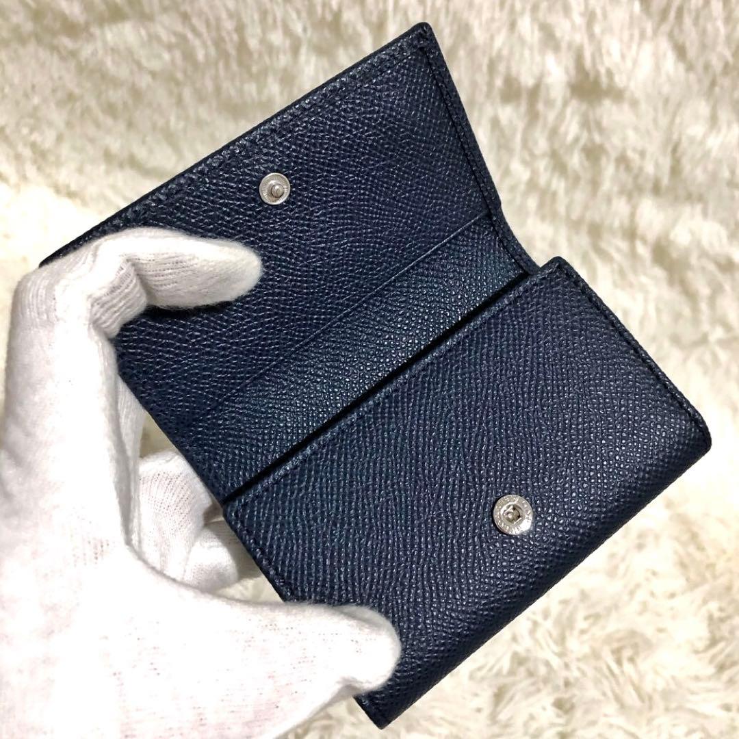未使用✨ブルガリ グレイン カーブレザー 6連キーケース デニム サファイア