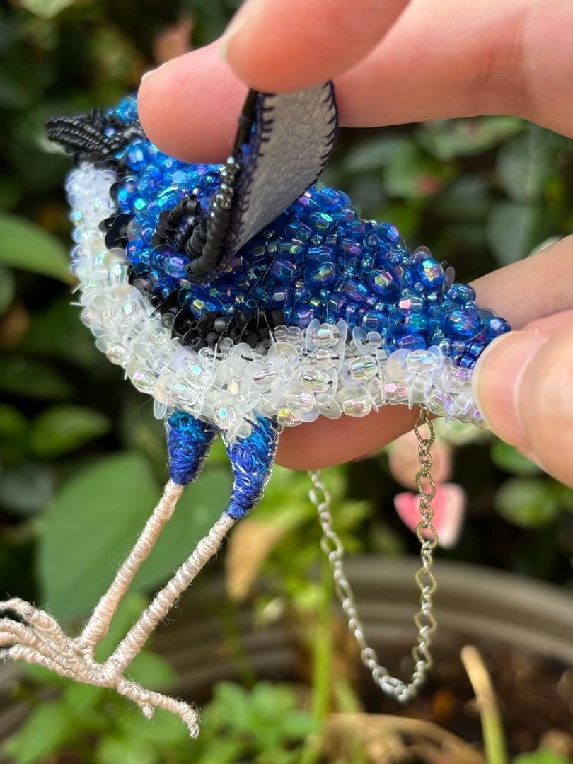 【コルリ】ビーズ刺繍ブローチバッグチャーム