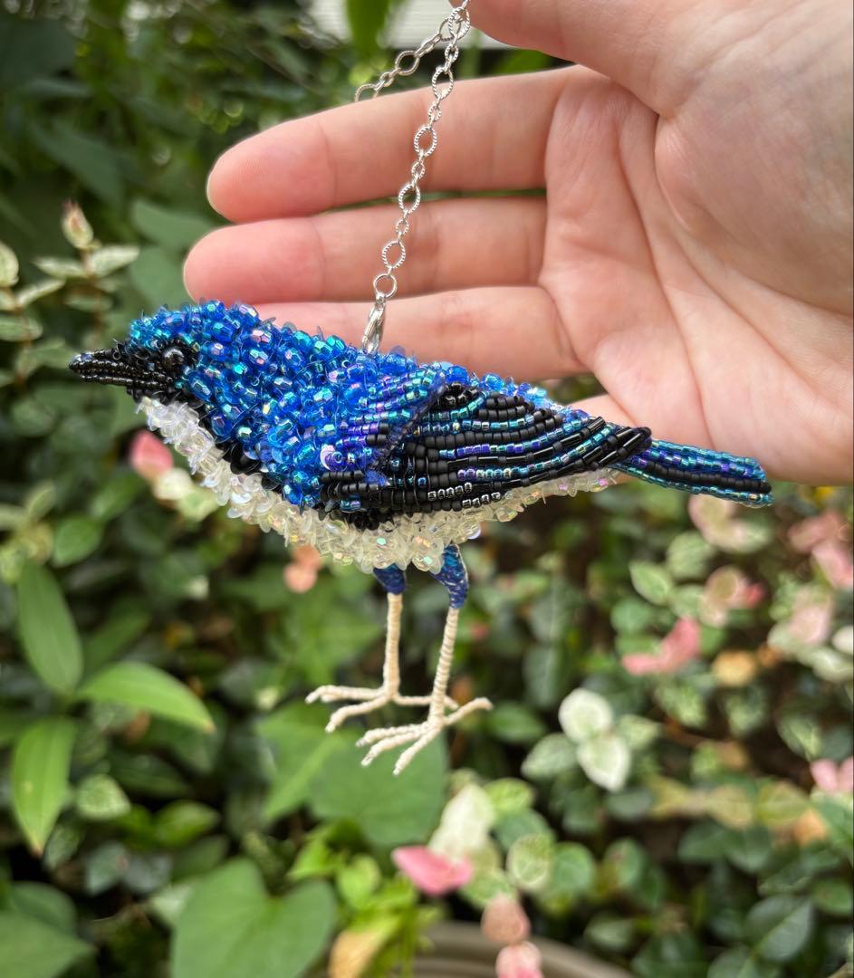 【コルリ】ビーズ刺繍ブローチバッグチャーム