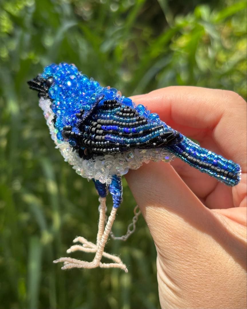 【コルリ】ビーズ刺繍ブローチバッグチャーム