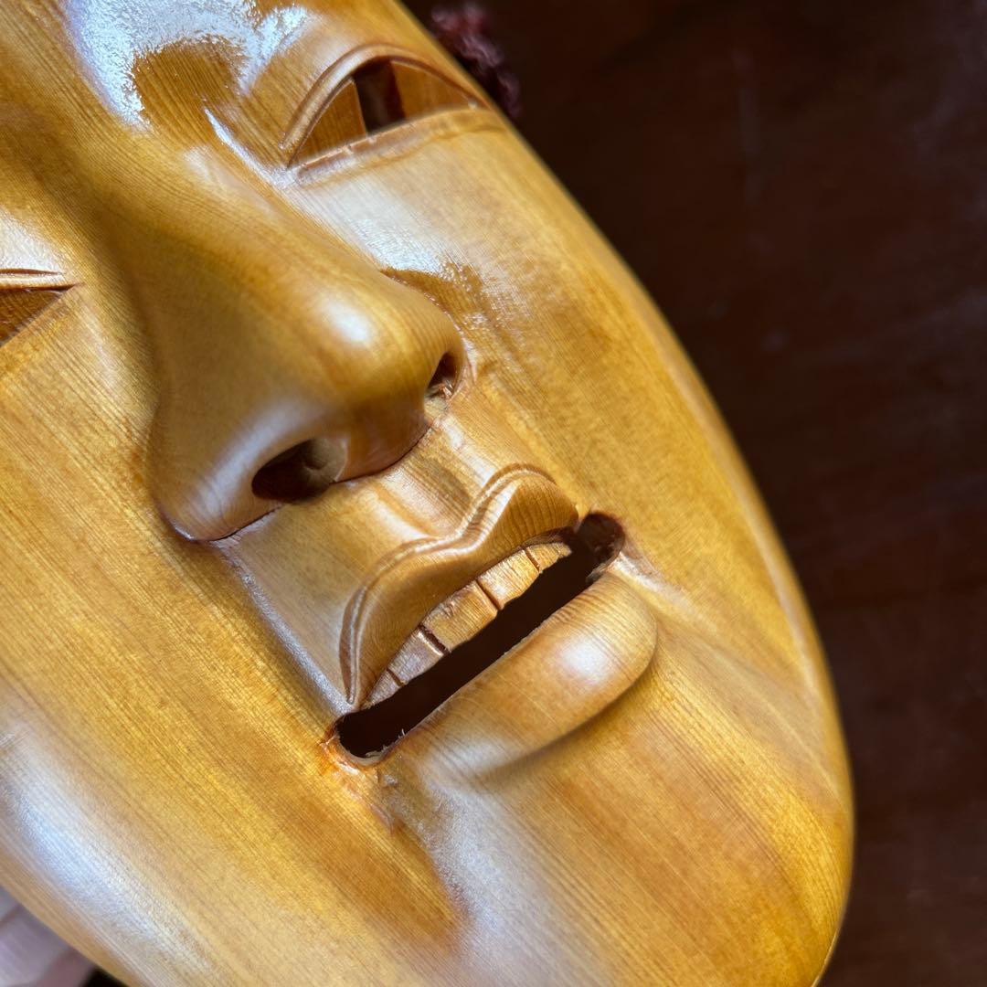 木製 能面 木彫り　小面