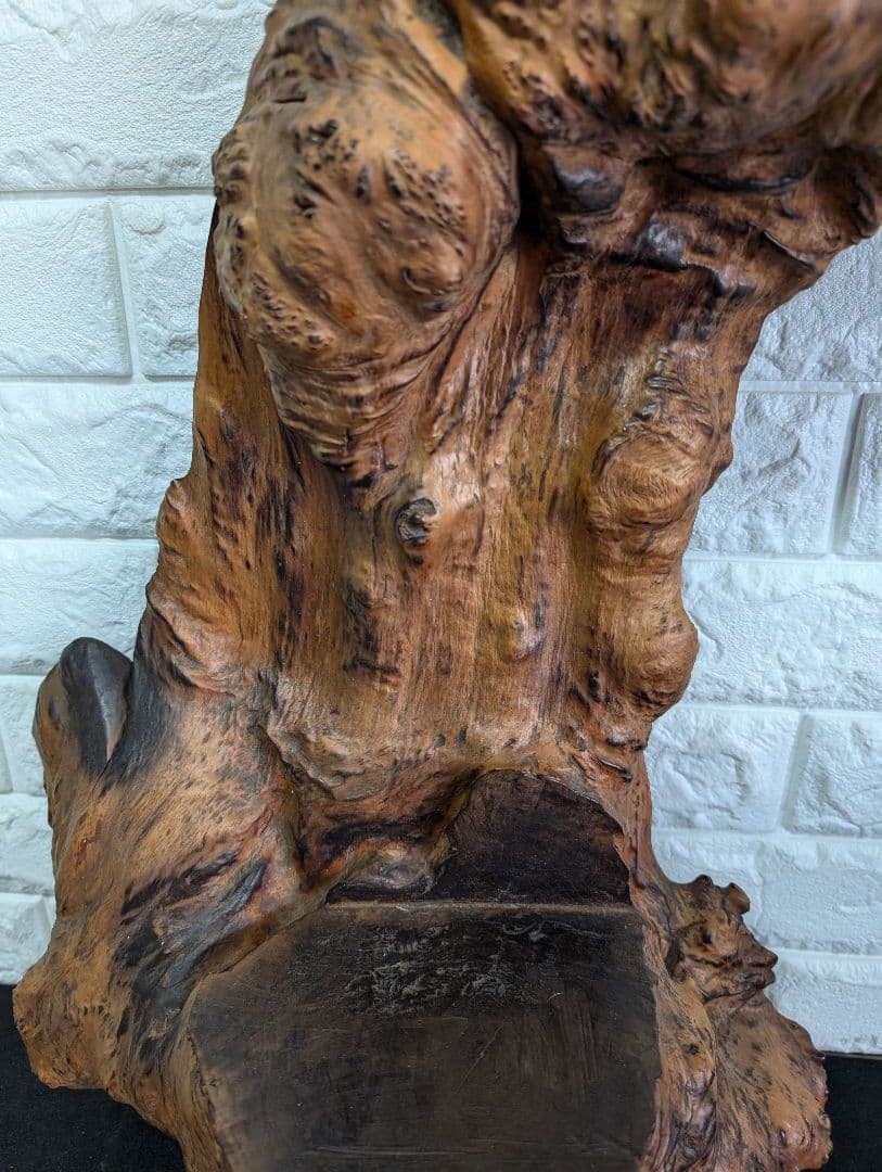 天然木 根材　花台・飾り台 原木 彫刻台 仏像台 置物台 高さ約58cm