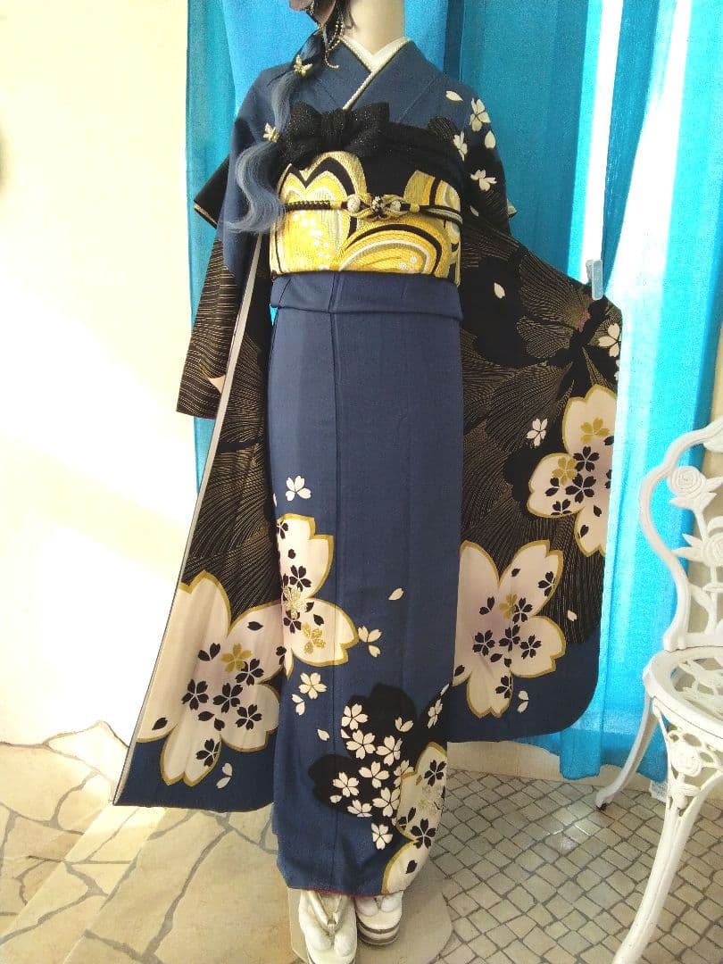 振袖フルセット、正絹振袖成人式、重ね衿帯揚げ帯締め、西陣袋帯、襦袢、トールサイズ