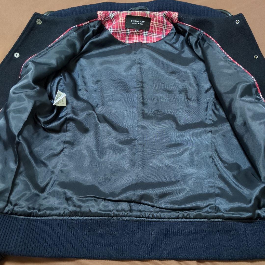 コ*！様 BURBERRY BLACK LABEL スタジャン L ネイビー/ブ