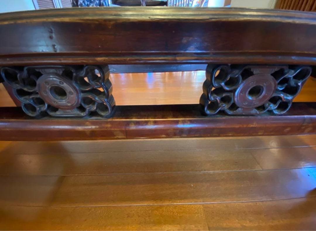 中国骨董家具　長椅子　無垢材　飾り台　オブジェ