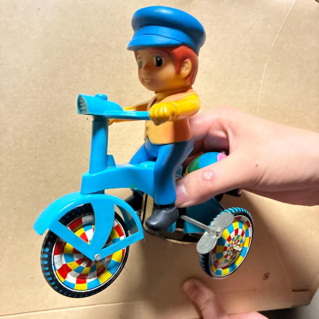 サ*ー様 昭和レトロ　フランダースの犬のネロです。ソフビ　ブリキ　おもちゃの自転