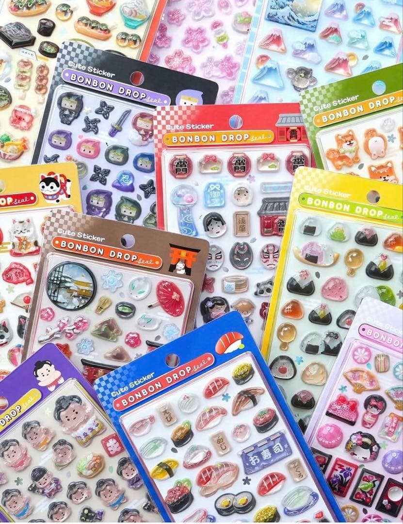 ボンボンドロップシール 和柄 ( 舞妓 含む)12種類 セット 正規品