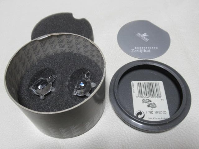 未使用 2000年廃盤品 オーストリア製◆スワロフスキー『子ガメ(2匹セット)』