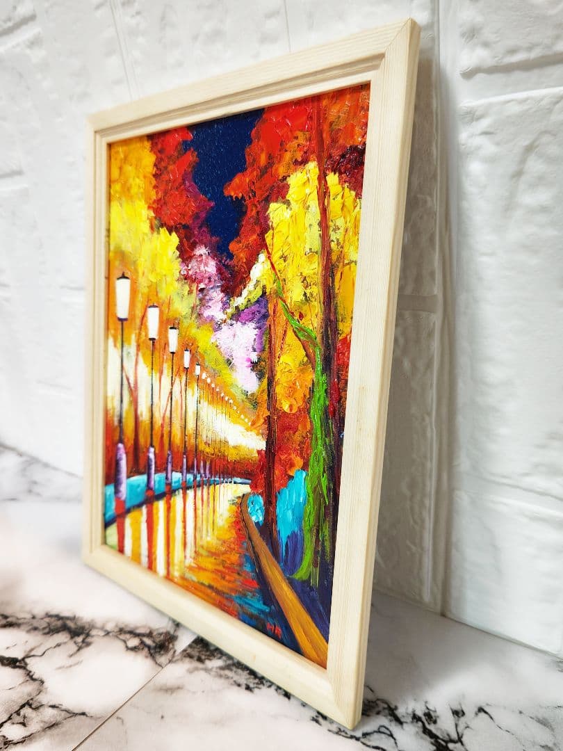 油絵 絵画 【夜の秋】