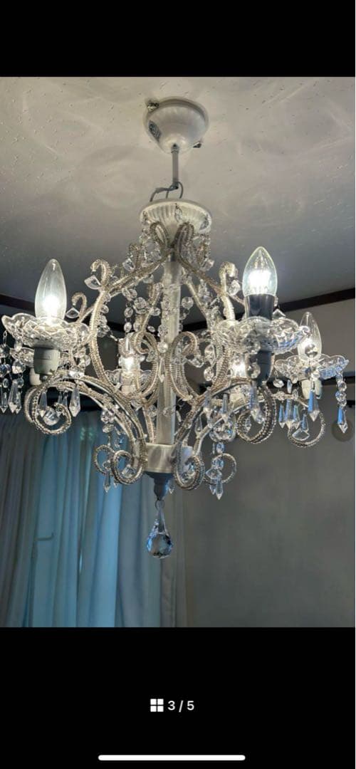 ホワイトシャンデリア 6灯