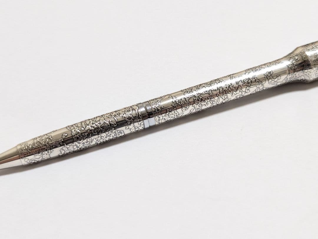 シャチハタ　ネームペン　銀製？　ギャラクシー　銀河　ボールペン　ボディノック式