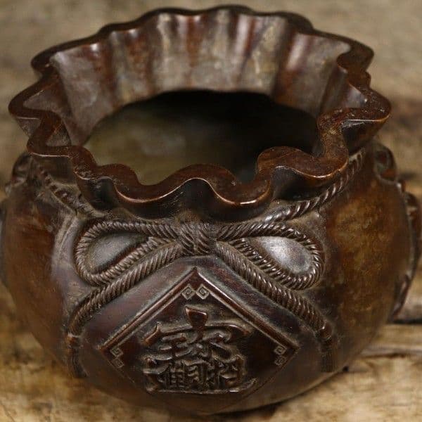 銅器 銭袋 聚宝盆 貯金箱 装飾品 工芸品 置物