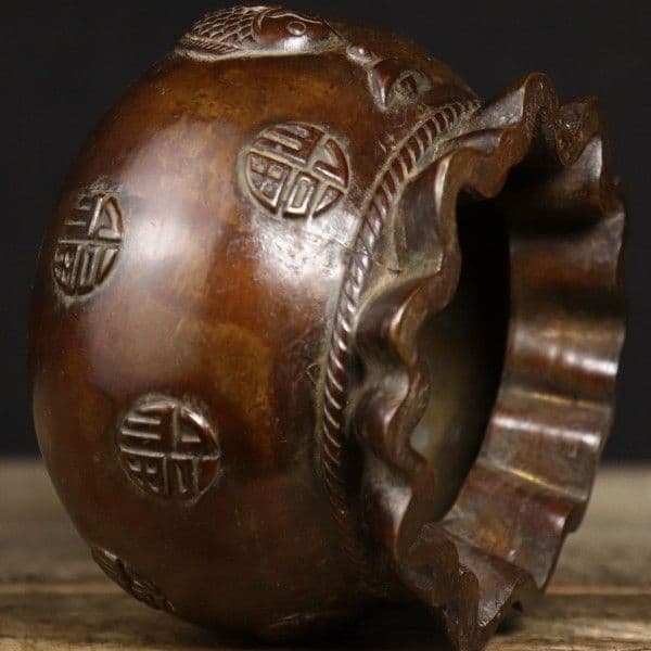 銅器 銭袋 聚宝盆 貯金箱 装飾品 工芸品 置物