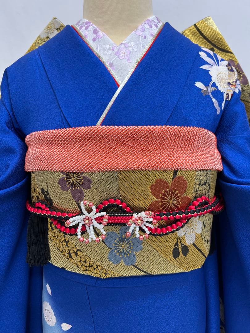 小柄な方に♪ 振り袖　フルセット　別誂長襦袢　成人式　金彩加工　刺繍入り　677