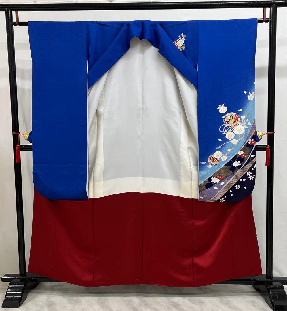 小柄な方に♪ 振り袖　フルセット　別誂長襦袢　成人式　金彩加工　刺繍入り　677