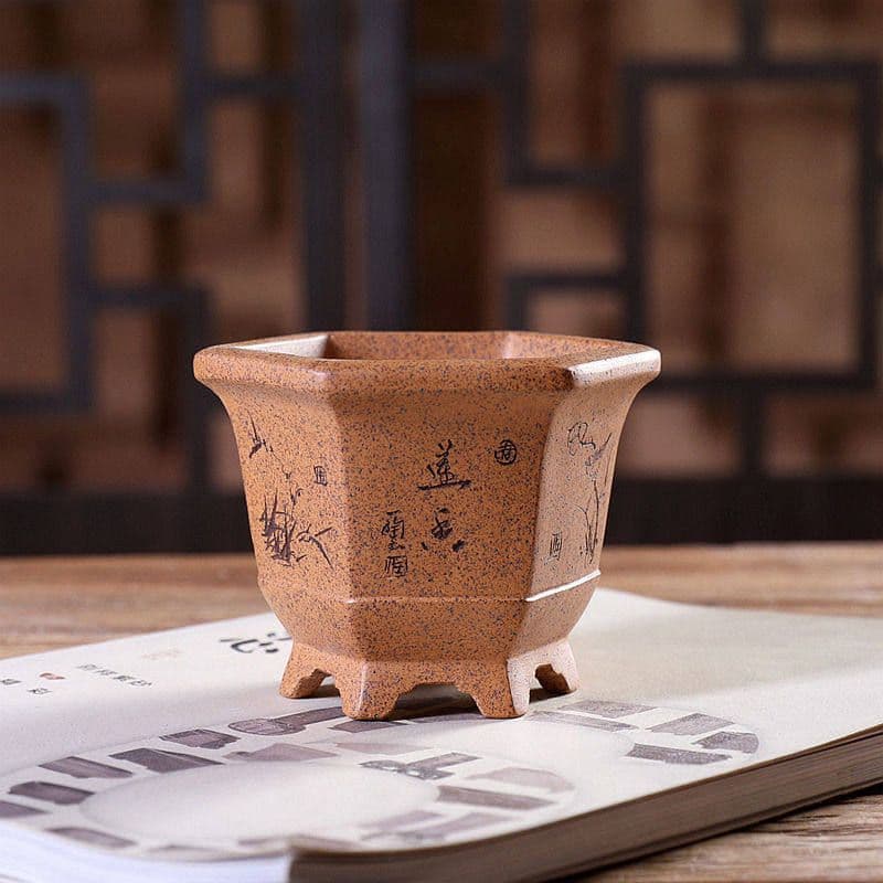 六角鉢 紫砂の鉢 盆栽鉢 植木鉢 小品盆栽鉢 大品盆栽鉢