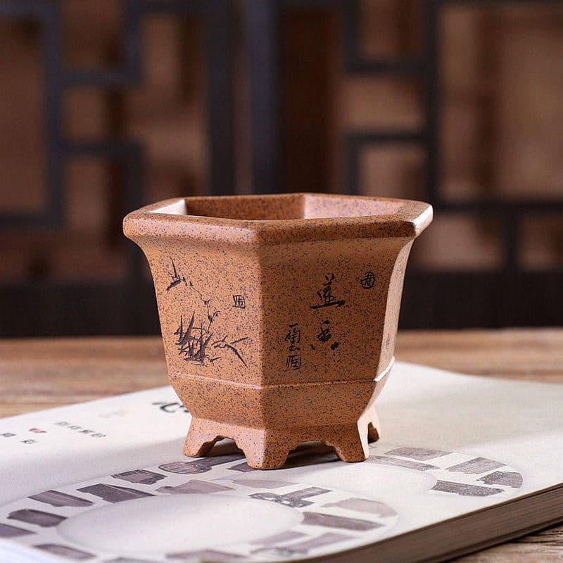 六角鉢 紫砂の鉢 盆栽鉢 植木鉢 小品盆栽鉢 大品盆栽鉢