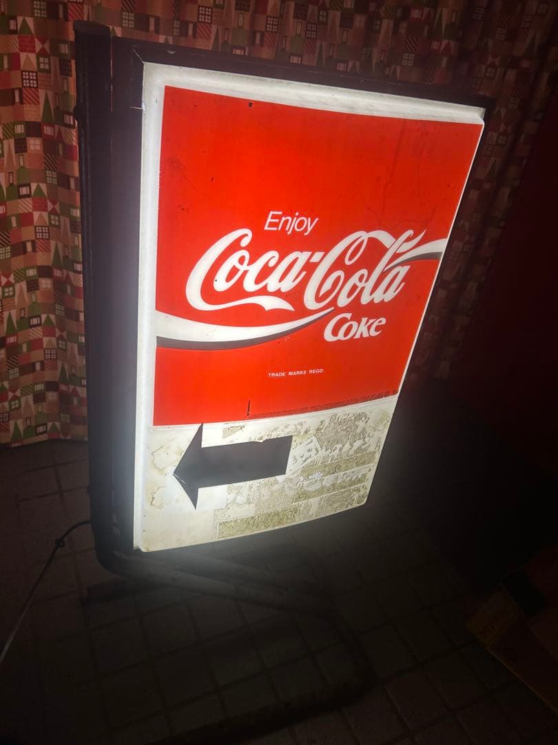 Coca-Cola レトロ看板 ライト点灯します　ヴィンテージ希少
