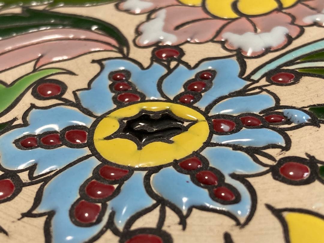 骨董品　直筆サイン入りプレート　置き台付き