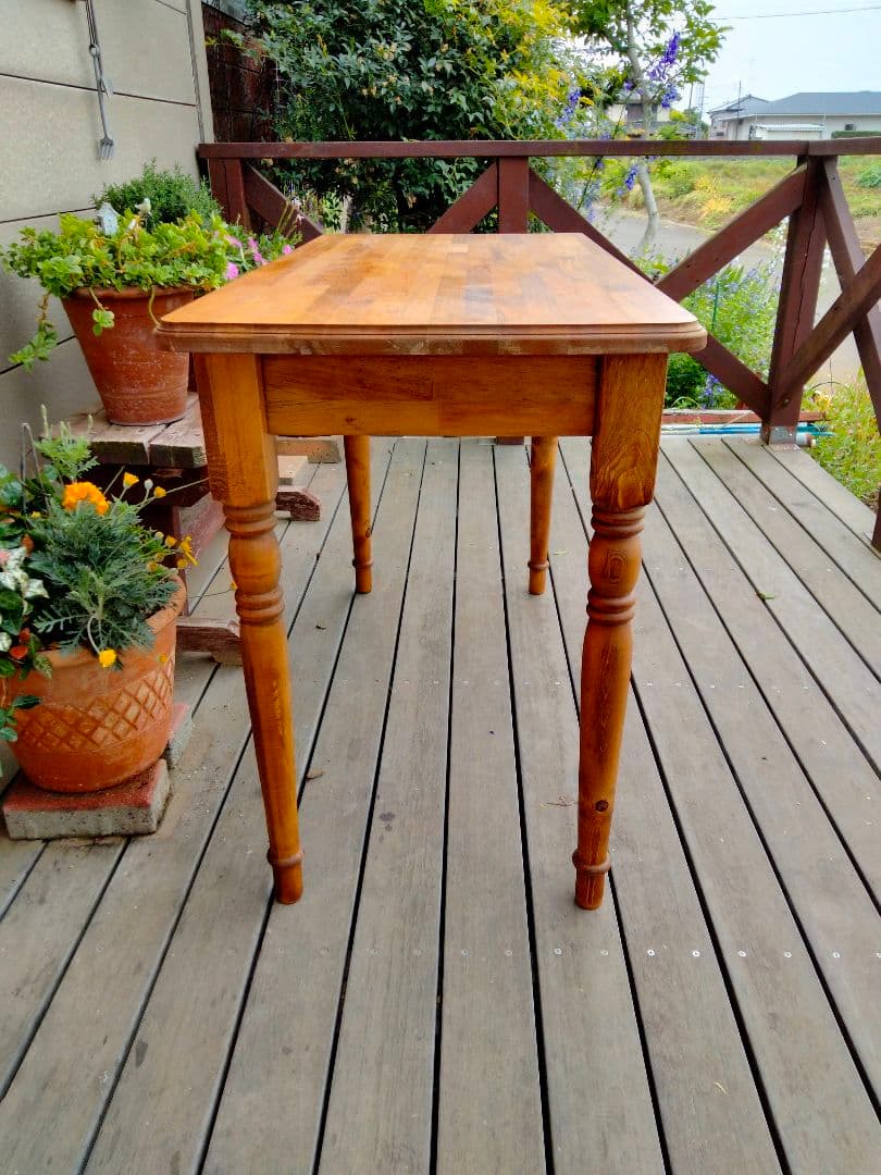 カントリー木工　ろくろ脚のパソコンデスク　机　作業台