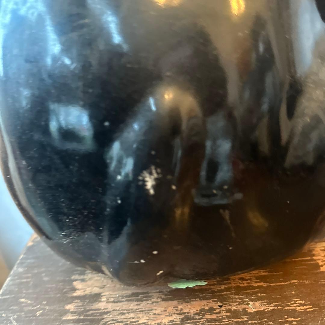 ヴィンテージ　招き猫難あり　黒猫招き猫