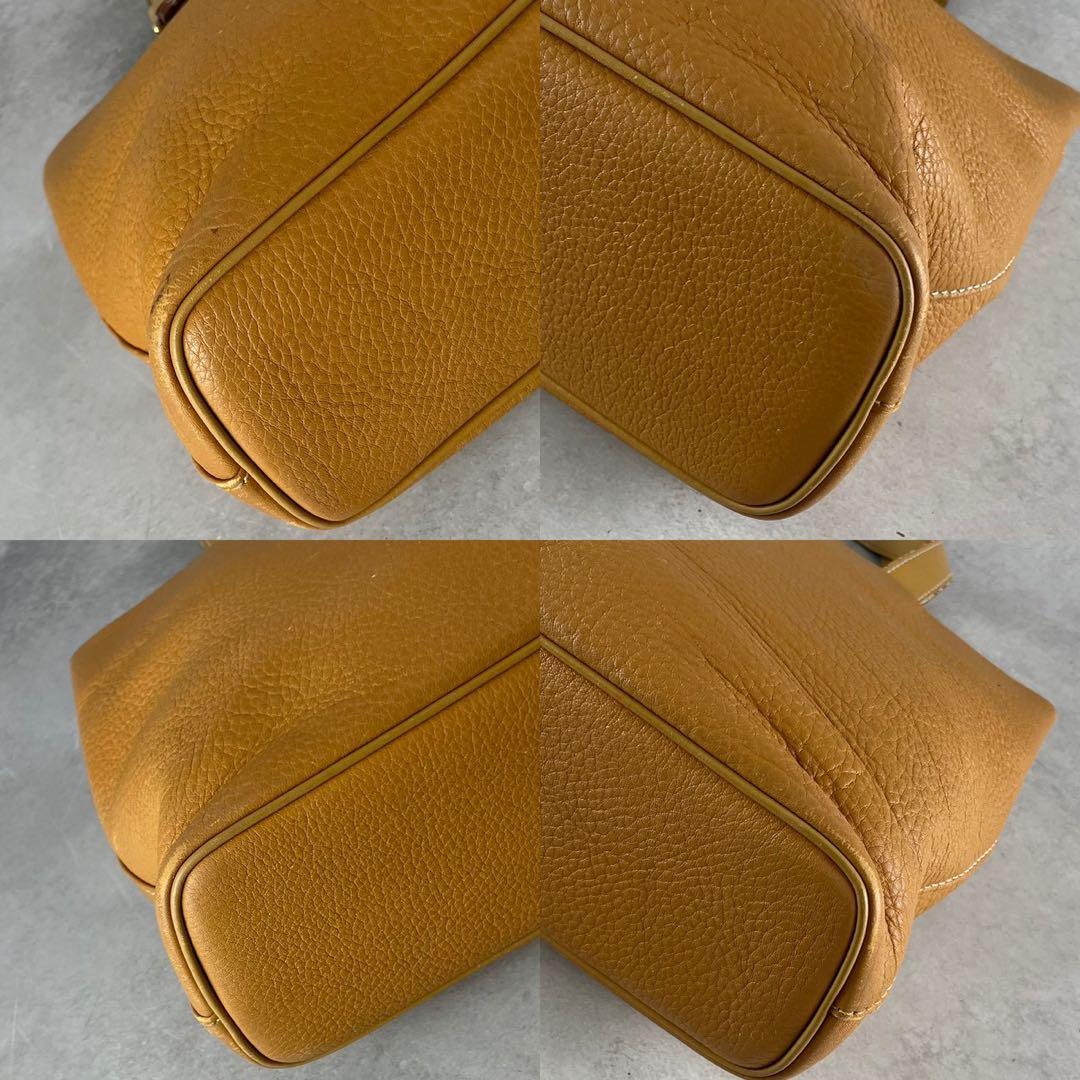 【美品✨】バーバリー シボ革 ハンドバッグ 裏地ノバチェック ロゴ金具 茶色