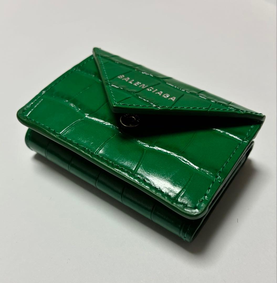 BALENCIAGA グリーン 三つ折り財布