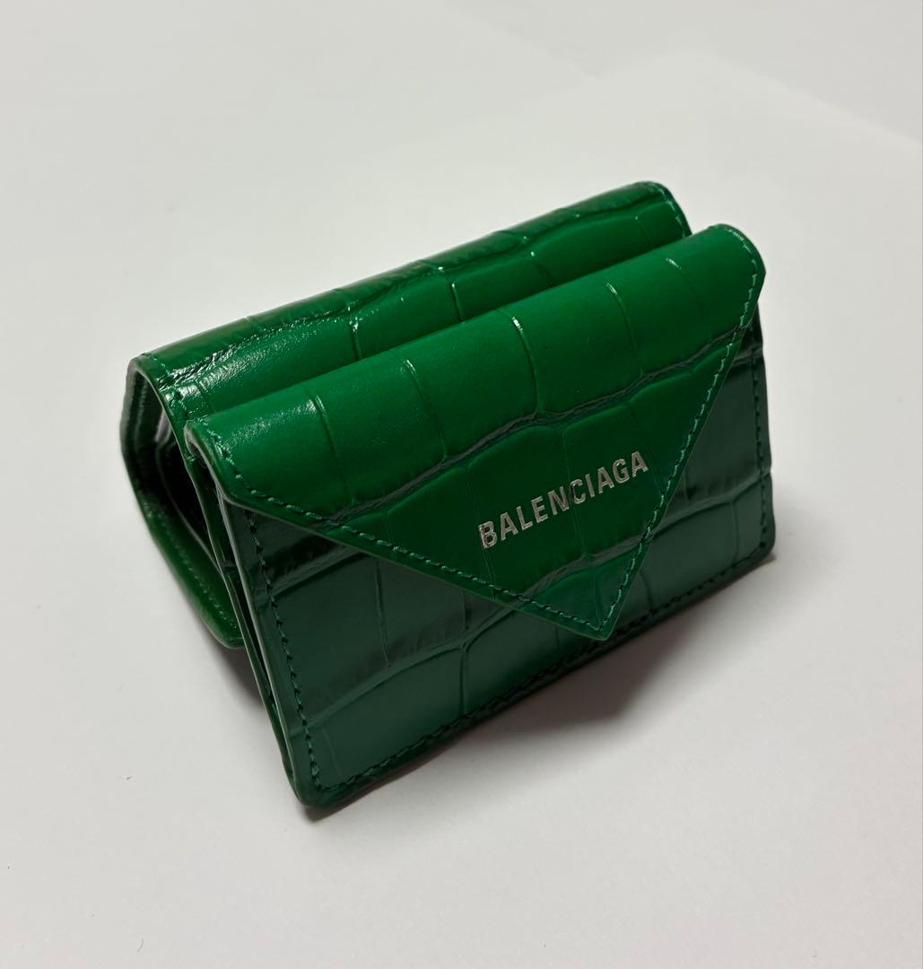 BALENCIAGA グリーン 三つ折り財布