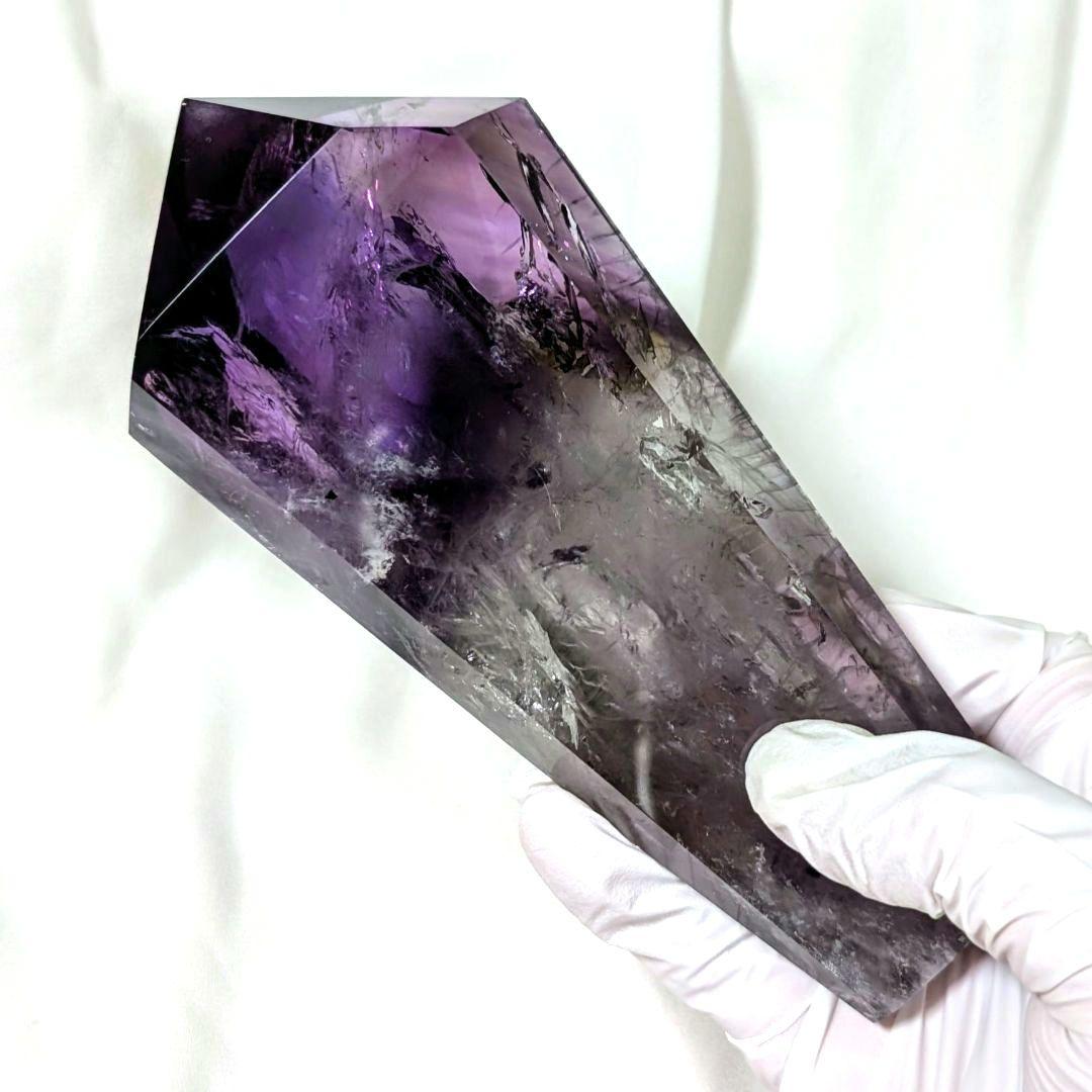 アメジスト磨き石（台座付き）
