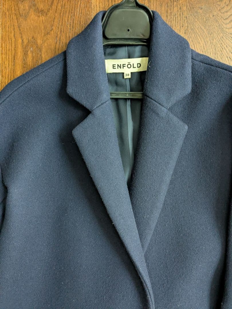 ひよこ豆様。ENFOLD エンフォルドウールメルトンチェスターコートネイビー38