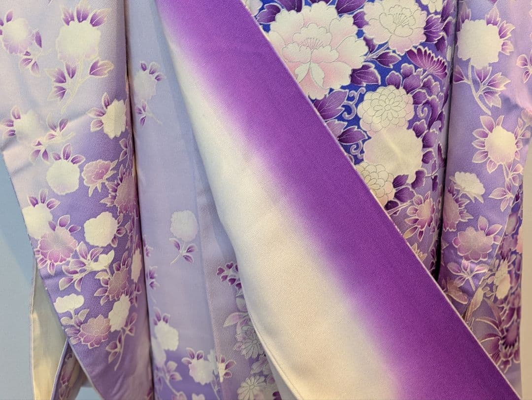 振袖フルセット 身丈155裄62 豪華振袖 暈し染め 銀彩 紫 逸品 成人式