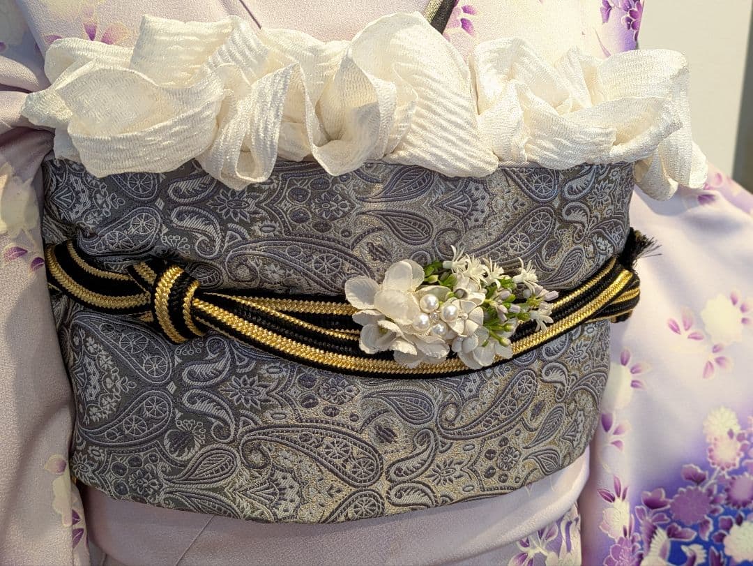 振袖フルセット 身丈155裄62 豪華振袖 暈し染め 銀彩 紫 逸品 成人式