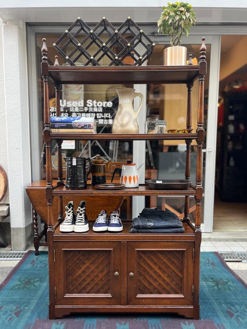 オランダ製☆ダッチカントリー／オープンシェルフ／3段シェルフ／収納家具／オーク材