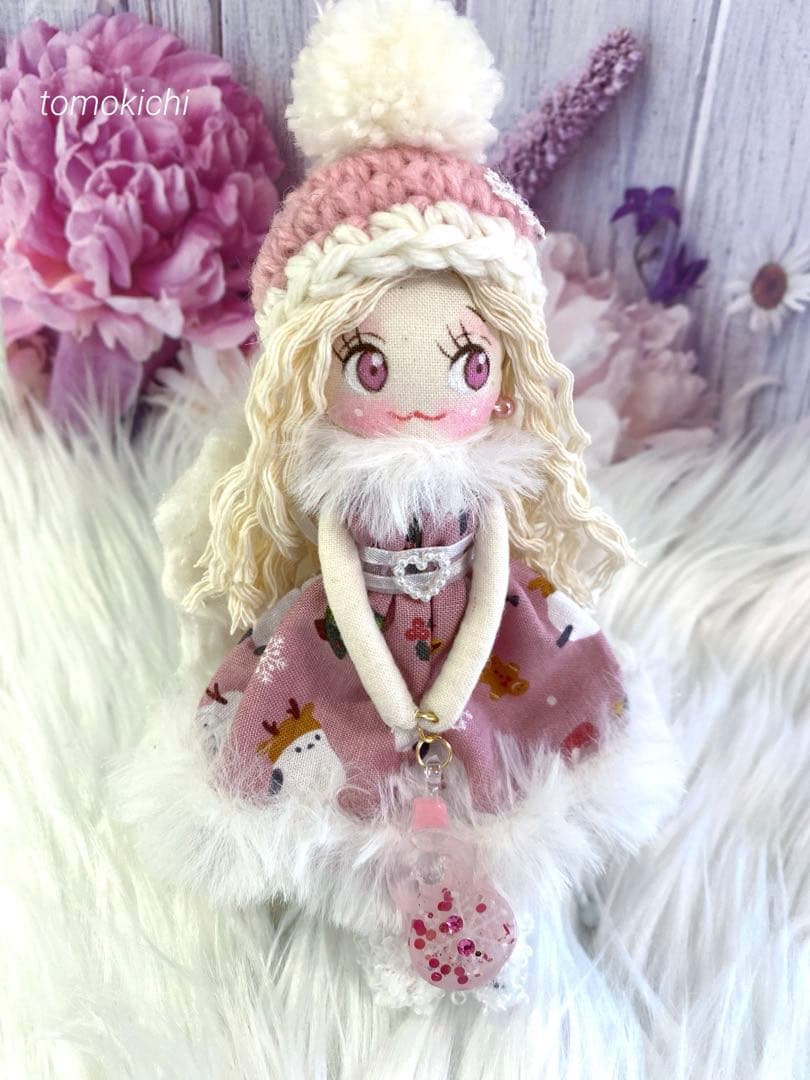 カレンさん専用　クマ耳クマさん柄　ドールチャーム　ハンドメイド　カントリードール