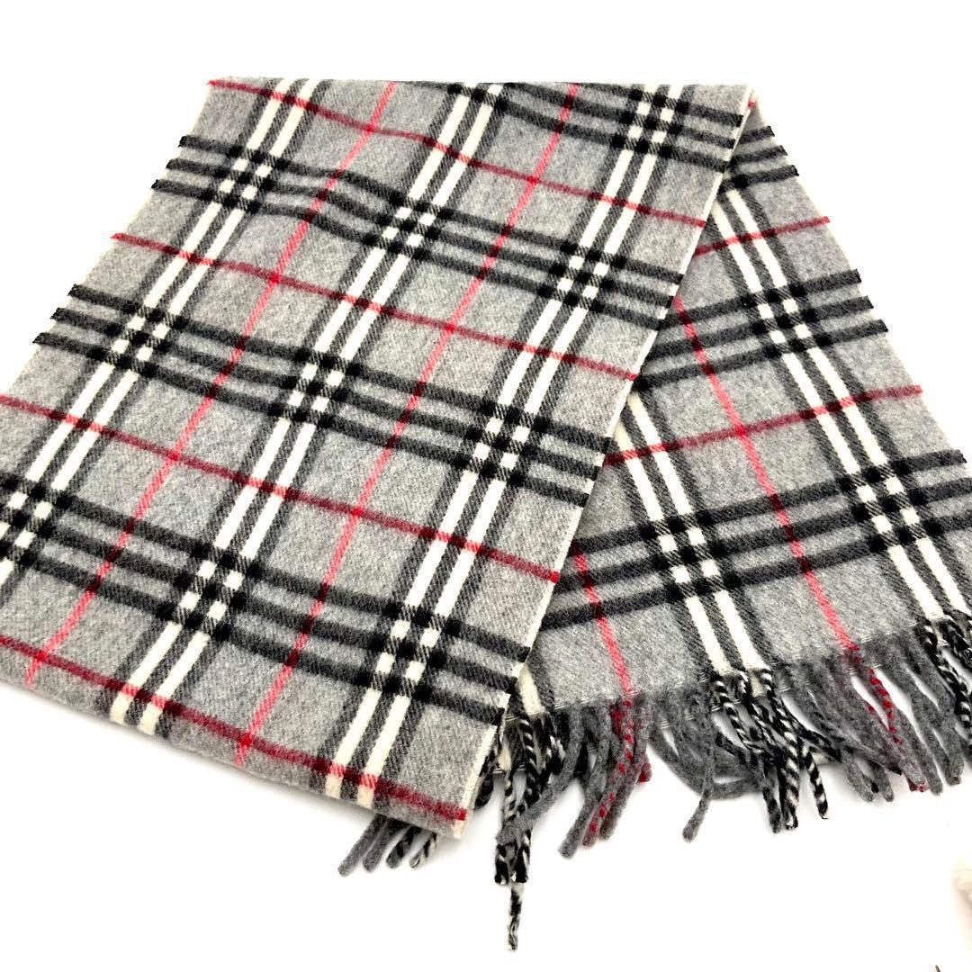 バーバリー Burberry マフラー ノバチェック グレー ウール