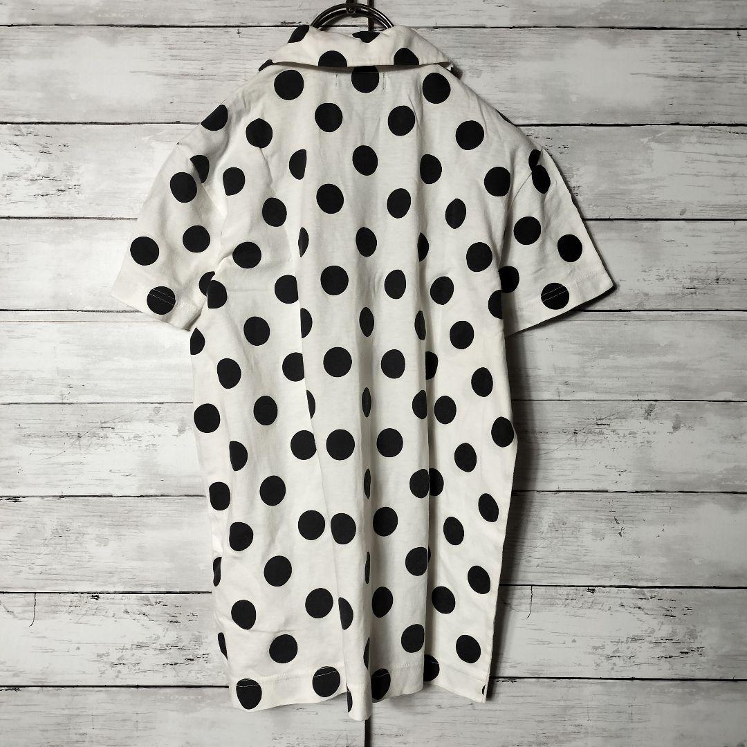 トリココムデギャルソン 丸襟 ポロシャツ ブラウス ドット 水玉 コットン 綿