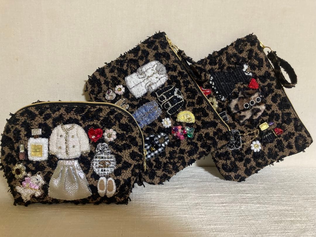 TR ミロスツイードポーチ　3点