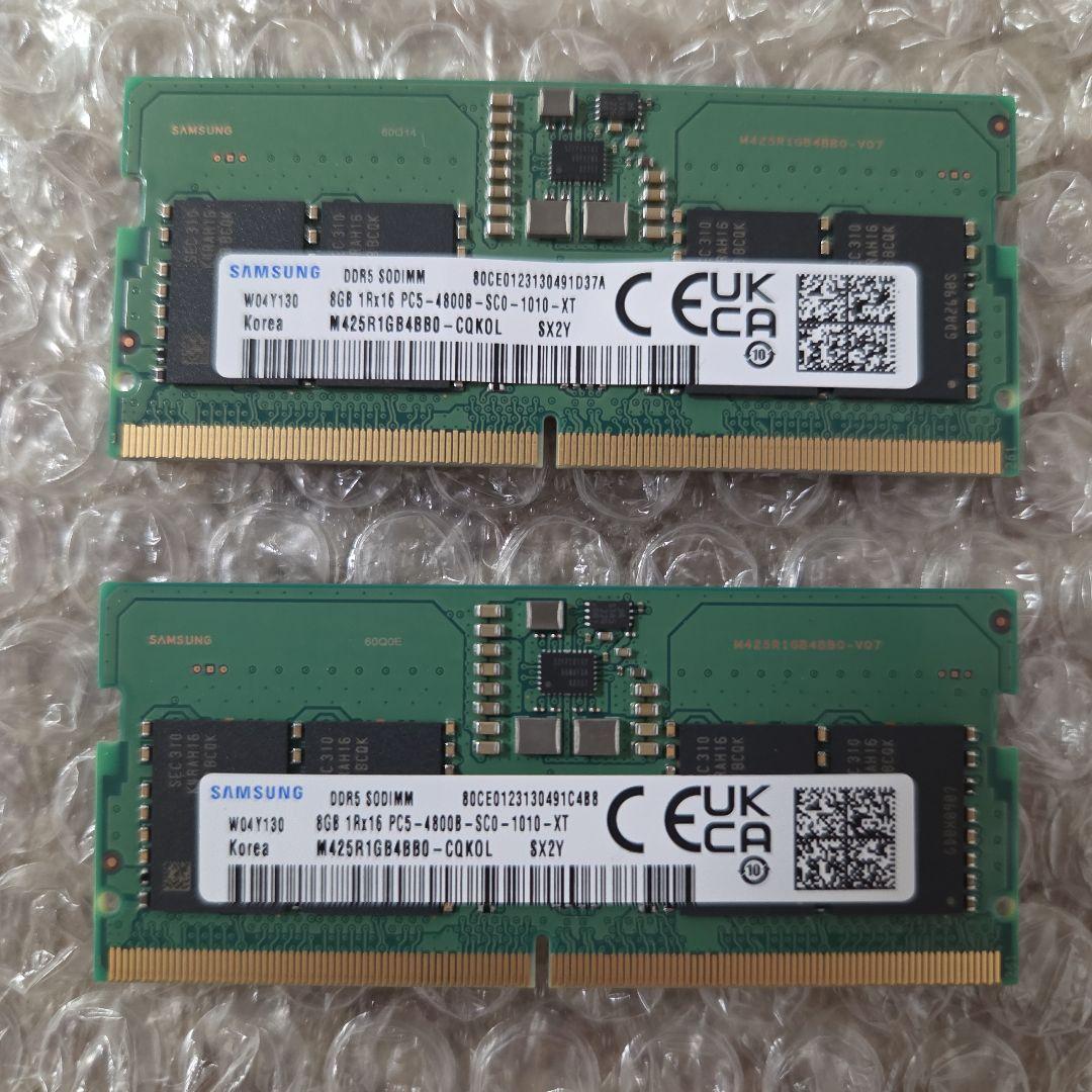 メモリー DDR5 8GBx2 SAMSUNG 4800 PC5-38400 SODIMM